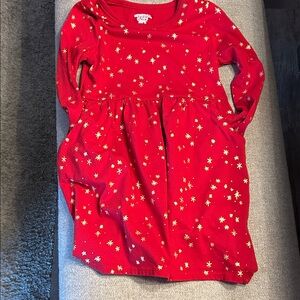 Granimals Red Dress with Gold Star Pattern. Girl 5T. Perfect for Christmas.